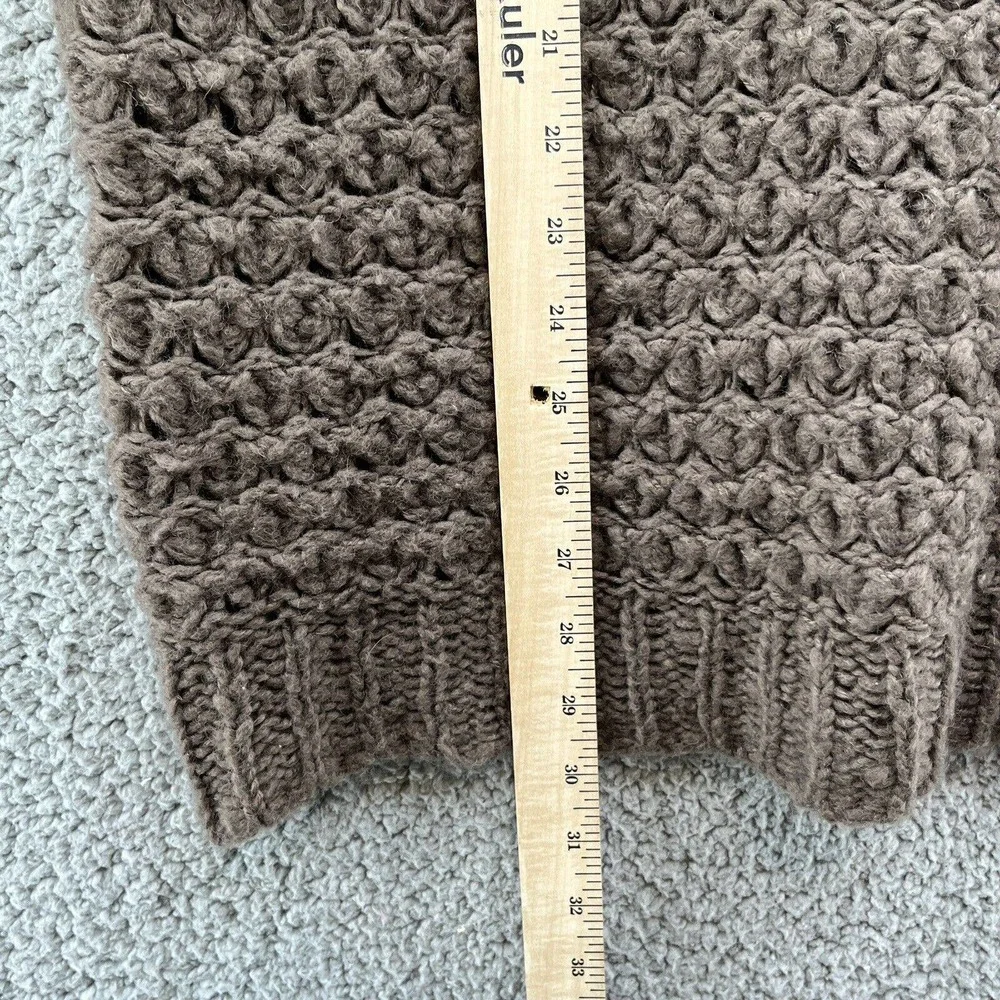 Free People Sweater Brown Oversized Fuzzy V Neck Pullover - Picture 6 of 9